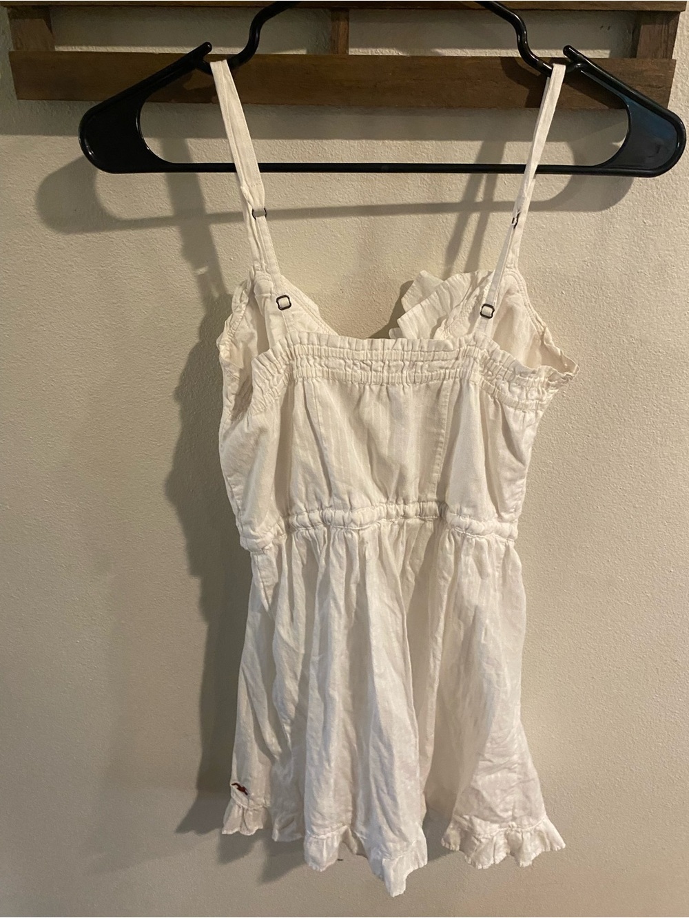 Hollister White Ruffled Spaghetti Strap Mini Dress Size XS - Picture 2 of 4
